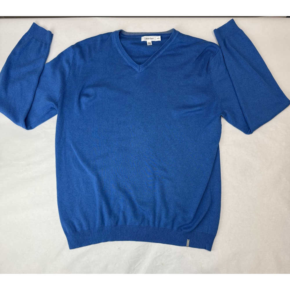 Calvin Klein Sweater Blue Preppy Cotton Modal XL
